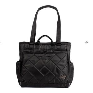 NWOT Lug Cabby SE Tote - Black w/ tropical interior